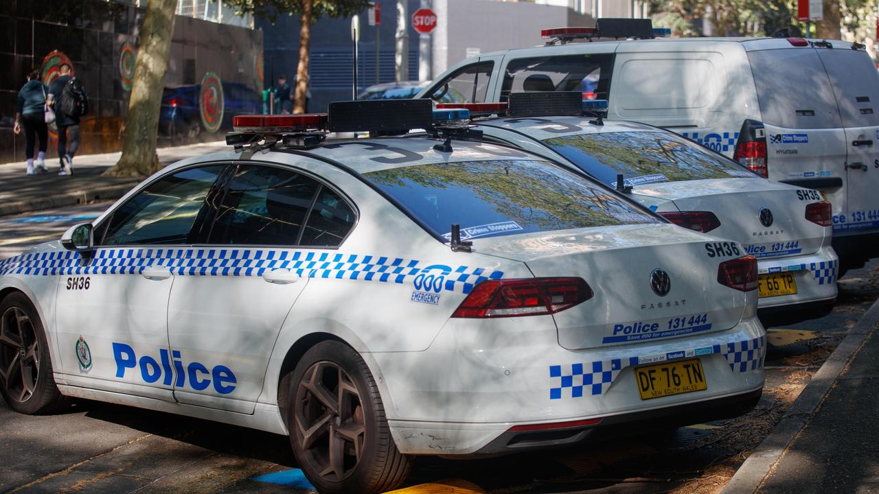 The teens allegedly damaged a marked police car parked outside a police station. Picture: NewsWire / Nikki Short