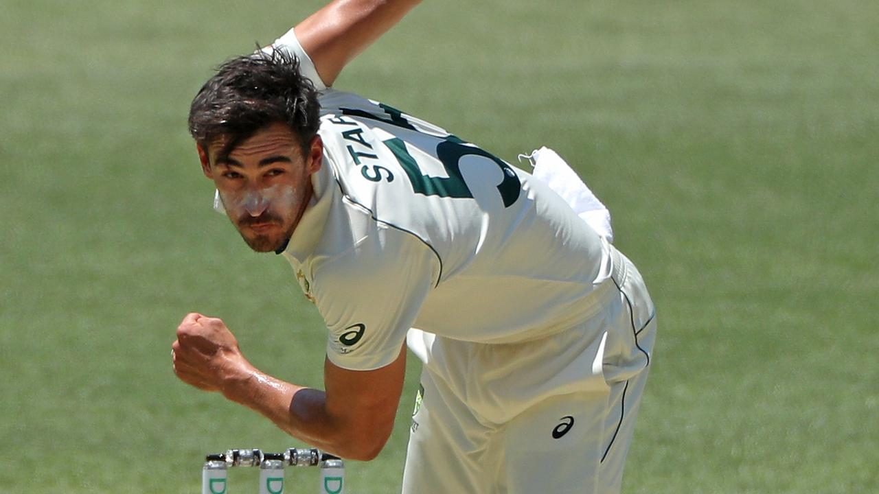 A rejuvenated Mitchell Starc has devastated the Kiwis in the first Test in Perth. Picture: AAP