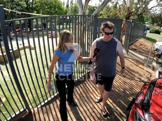 Kristian White dodged questions from 7NEWS reporter Annie Pullar. Picture: Seven