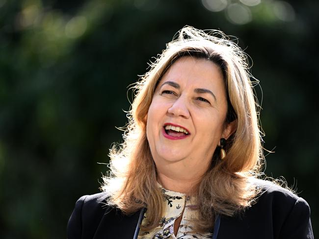 BRISBANE, AUSTRALIA - NewWire Photos - JUNE 13 ,2022.Queensland Premier Annastacia Palaszczuk speaks during a press conference outside the RBWH hospital to announce the creation of the Queensland Cancer Centre. Picture: NCA NewsWire / Dan Peled