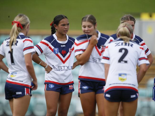 Roosters players gather together. Picture: Warren Gannon Photography