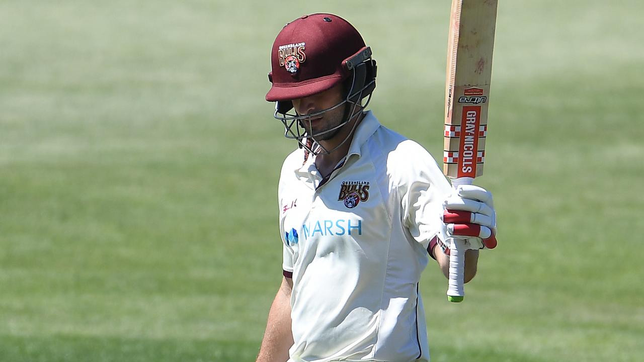 Joe Burns has put a wretched four months behind him by reaching triple figures for Queensland.