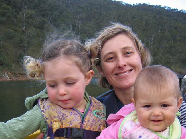 Kim Hunt with daughters Mia and Phoebe.