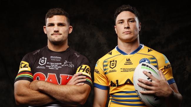 Mitchell Moses (R) and Nathan Cleary before last year’s grand final. Picture: Jonathan Ng