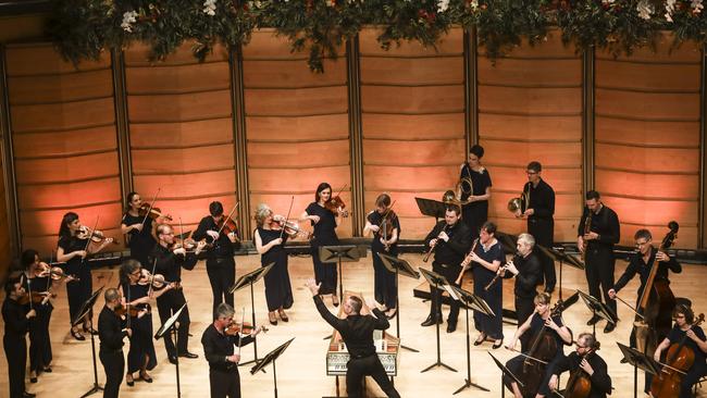 The Australian Brandenburg Orchestra performing in their 30th anniversary concert of Bach at City Recital Hall Angel Place. Picture: Steven Godbee 