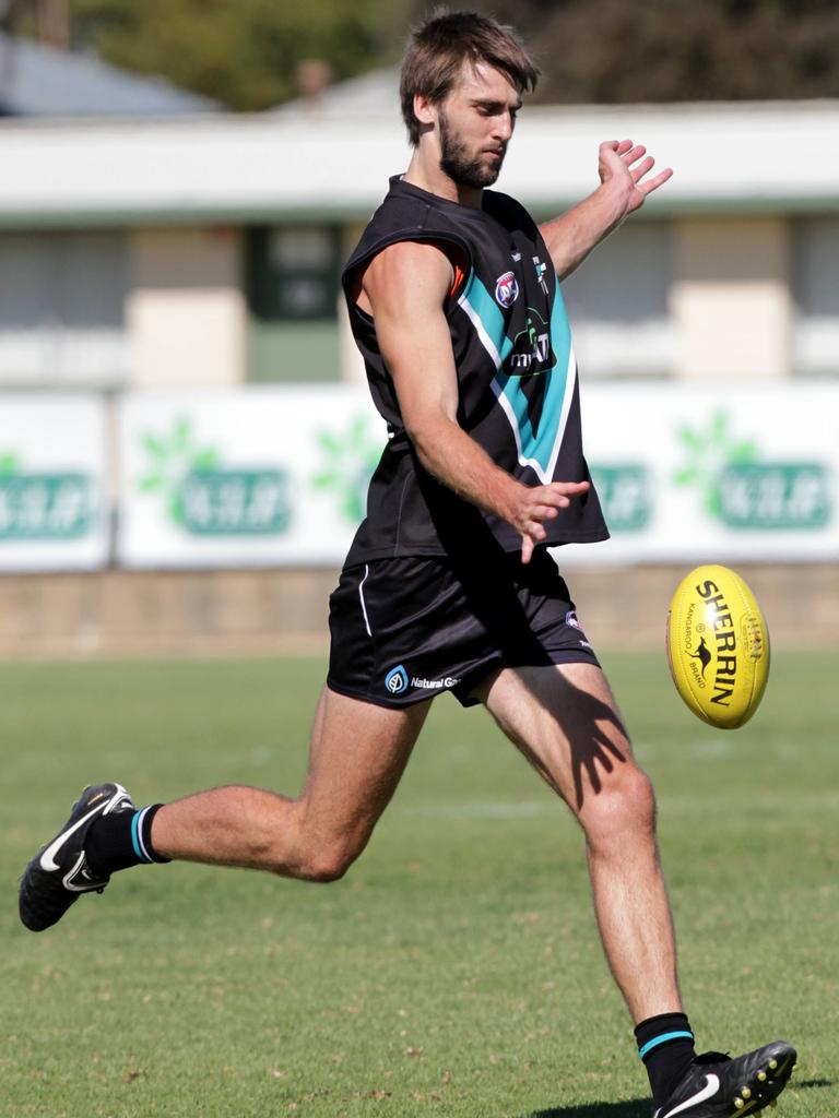 Matthew Westhoff during training for Port Adelaide.