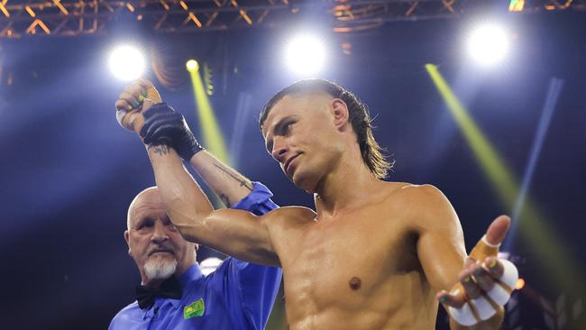 Harry Garside on professional debutprofessional debut wins his fight against Sachin Mudaliar on December 22, 2021. Picture: Getty Images