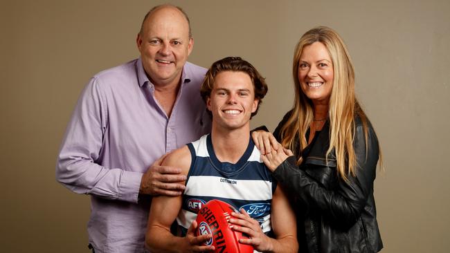 Billy and Nicky’s son Oscar plays for Geelong. Picture: Adam Trafford/AFL