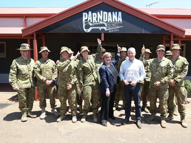 Defence Minister Linda Reynolds is urging tourists to visit bushfire-impacted Kangaroo Island, including local businesses like the Parndana Hotel. Picture: Kym Smith