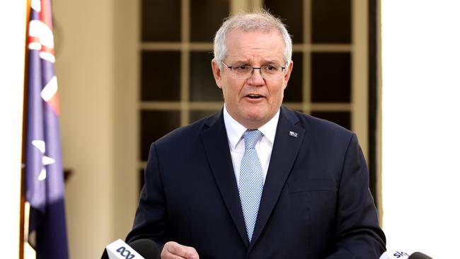 Emboldened, the premiers forced Scott Morrison, looking politically weaker by the week, to halve the number of international arrivals. Picture: Getty