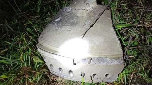 A fragment of the missile which hit a Polish village. Picture: Twitter