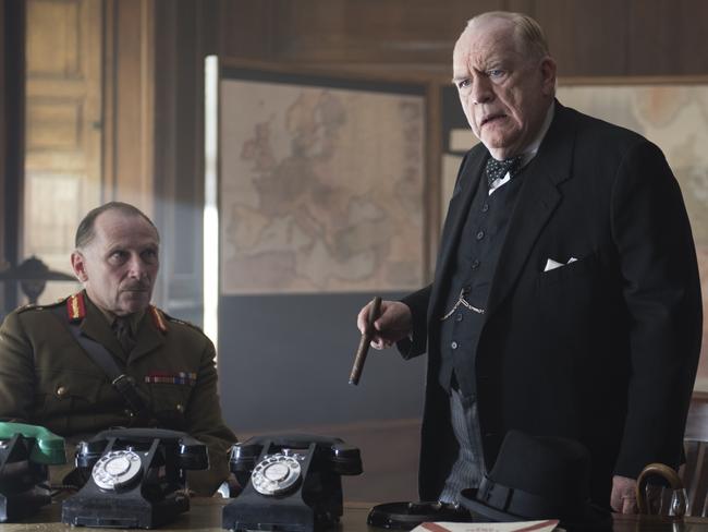 Brian Cox’s British Prime Minister Winston Churchill in a scene with Danny Webb’s Alan Brooke. Picture: Graeme Hunter