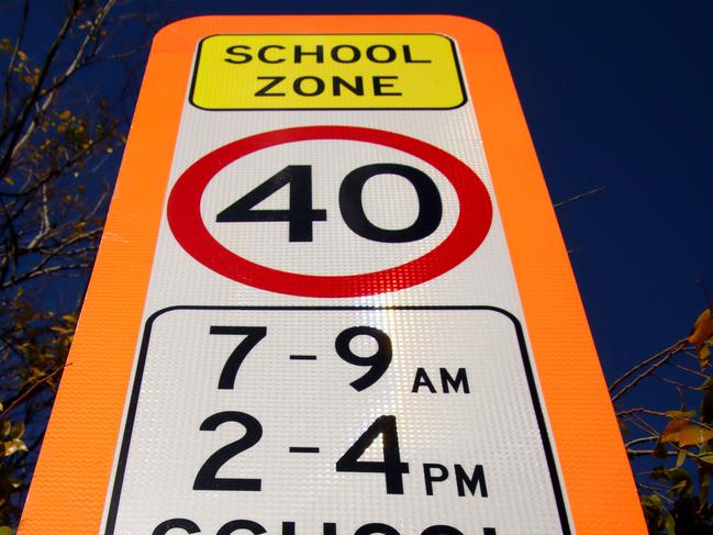 General picture of School Zone signage, Clayfield. Picture David Clark