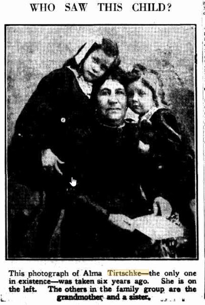 Alma Tirtschke (left) with her grandmother and sister.