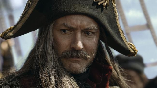 Jude Law looks unrecognisable as Captain Hook. Picture: Disney