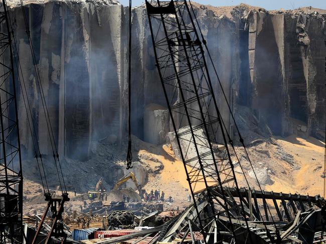 The destroyed silo at Beirut’s port. Picture: AFP