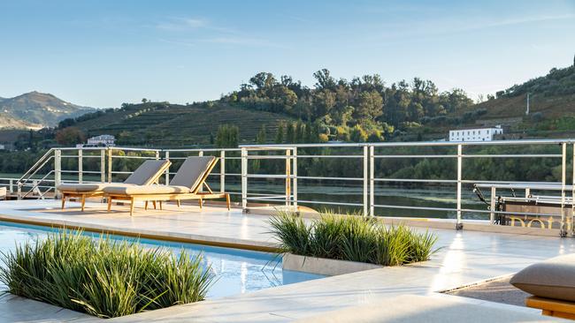 Pool deck on APT's MS Estrela on the Douro.