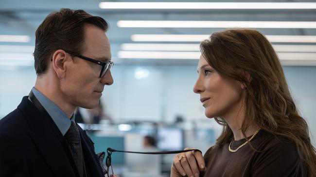Michael Fassbender as George Woodhouse and Cate Blanchett as Kathryn St. Jean in director Steven Soderbergh's Black Bag.