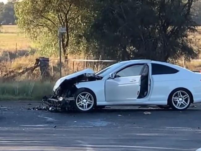 Joannidis’ Mercedes after he failed to give way at a notorious Goulburn Valley intersection, resulting in the deaths of five people.