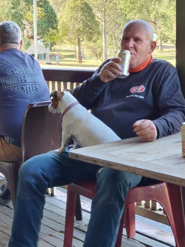 Stuart Harper enjoying a cold on at Bull and Barley Inn at Cambooya.