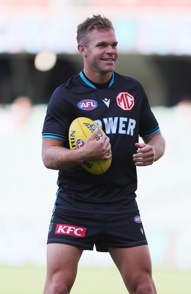 Dan Houston of the Power is the biggest unknown in the trade period. Picture: James Elsby/AFL Photos via Getty Images.