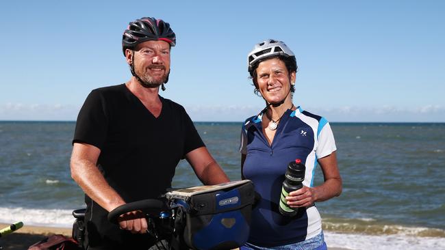 Rene Hagen and Rachel Yaseen found themselves marooned in Cairns days after the COVID-19 shutdown of the country. PICTURE: BRENDAN RADKE