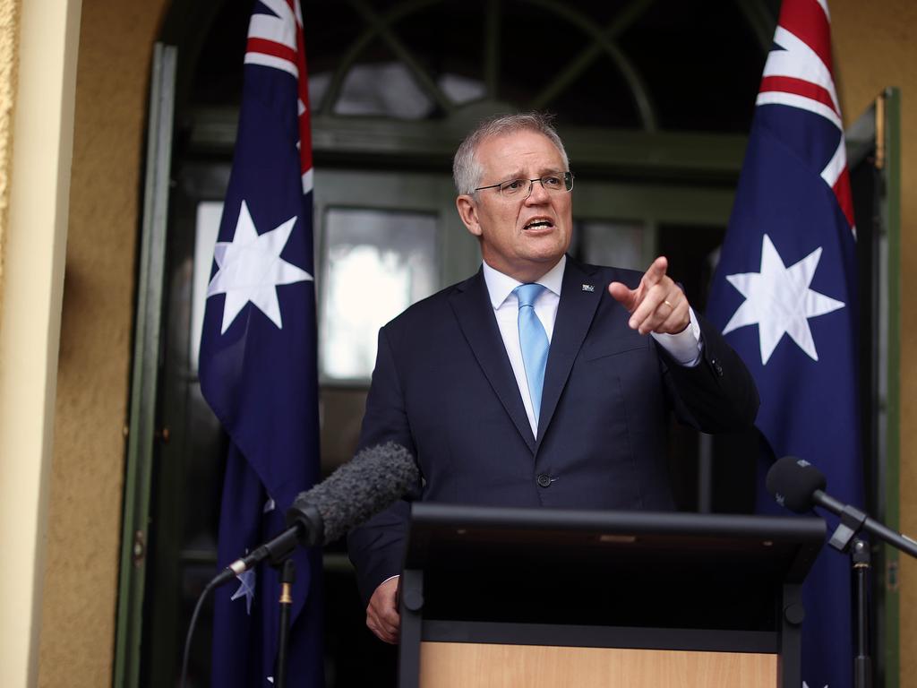 Prime Minister Scott Morrison met with state and territory leaders at national cabinet on Friday. Picture: Gary Ramage / NCA NewsWire