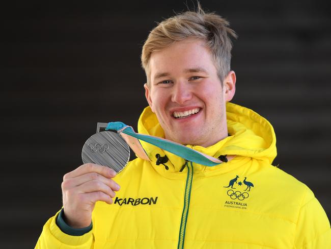 PYEONGCHANG-GUN, SOUTH KOREA - FEBRUARY 16:  Snowboard Cross rider Jarryd Hughes of Australia poses for a portrait the morning after winning the silver medal in the Men's Snowboard Cross on February 16, 2018 in Pyeongchang-gun, South Korea.  (Photo by Quinn Rooney/Getty Images)