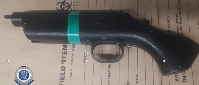 Crude but potentially deadly: one of the firearms seized during the operation. Picture: NSW Police