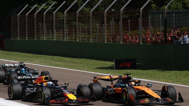 Max Verstappen overtook Oscar Piastri on the first lap with a daring move