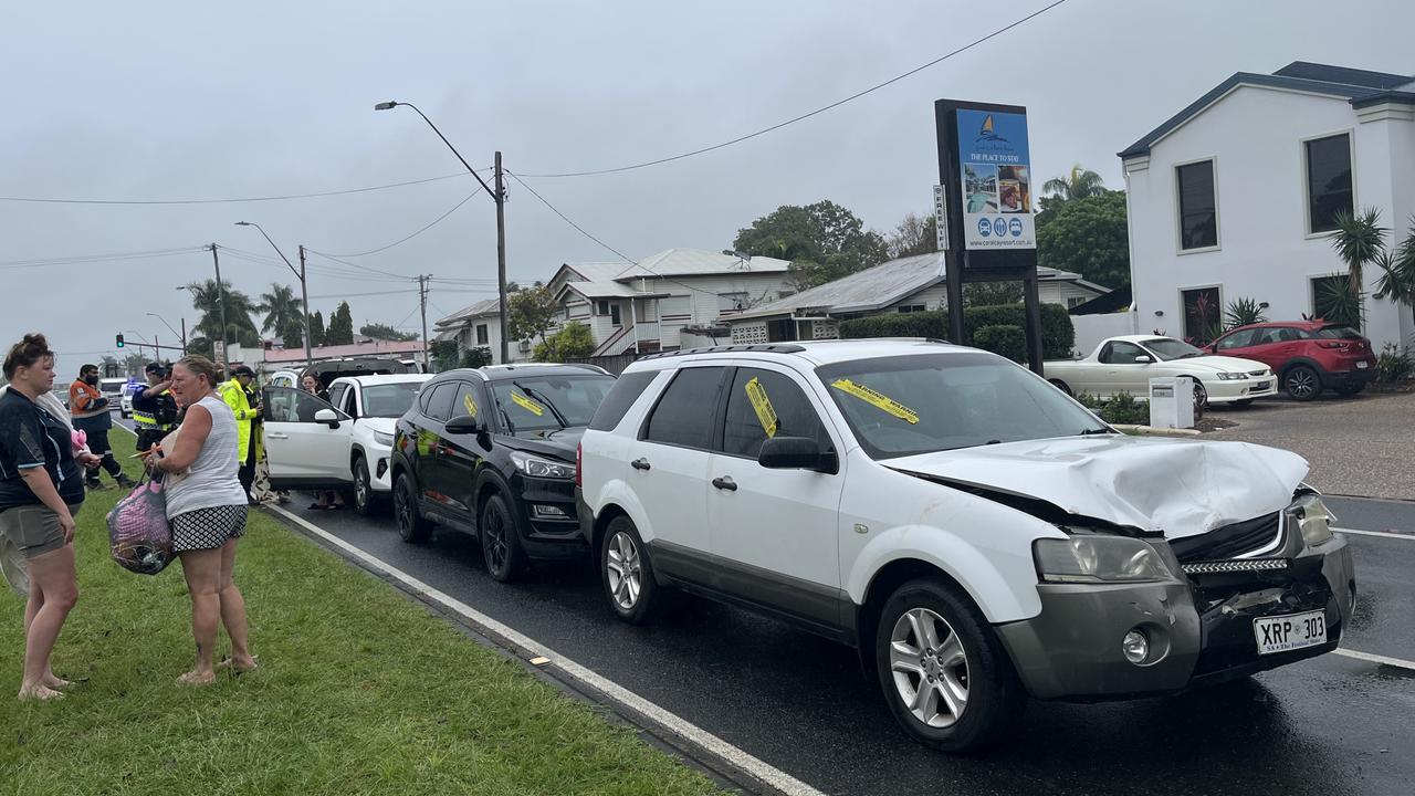 Emergency services attended after a multi vehicle accident in Mackay. Photo: Luke Lay