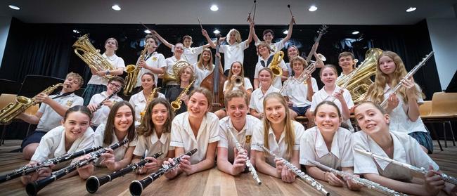 Layne Visser inspired pupils at Barrenjoey High School. Pictured are musicians in the concert band last year. Picture: Zoe Kemp