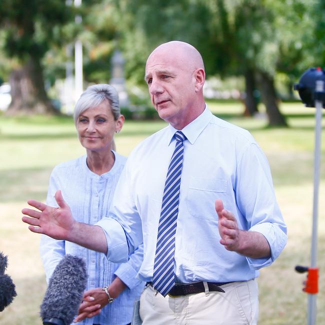 Premier Peter Gutwein and Attorney-General Elise Archer. Picture: PATRICK GEE