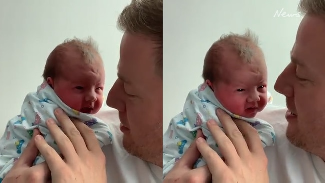 Ben Fordham introduces his baby girl to the world