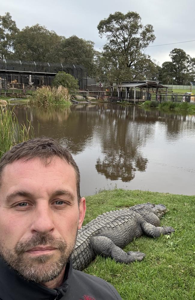 23 May 2025. Chad Staples. zoo manager at Hunter Valley Zoo which is experiencing flooding. Picture: Supplied