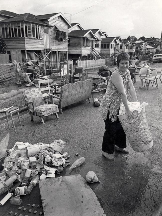 Mrs Lynne Smith of the /Grange, a volunteer, did washing for flood victims at Vincent street Torwood.