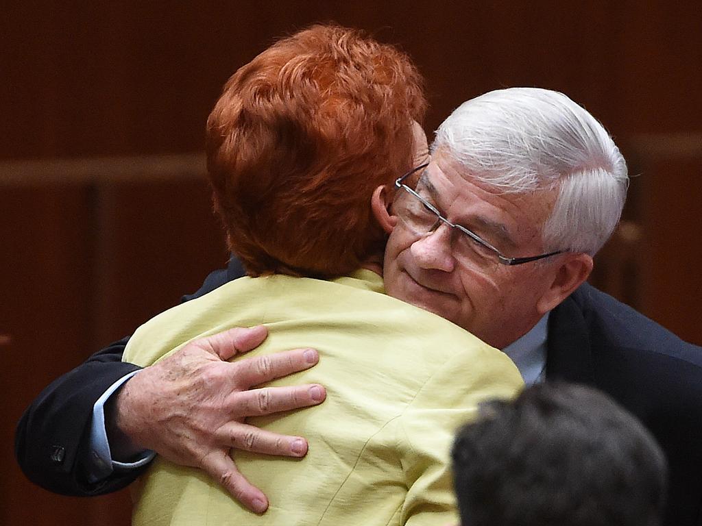 Brian Burston is suing One Nation leader Pauline Hanson in Sydney’s Federal Court for defamation, claiming she falsely portrayed him as a pervert. Picture: AAP Image/Mick Tsikas