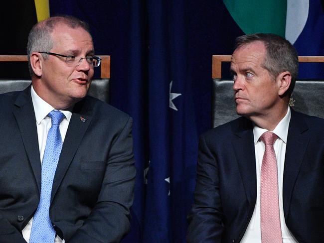 Prime Minister Scott Morrison and Leader of the Opposition Bill Shorten. Picture: AAP/Mick Tsikas