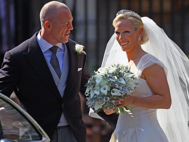 Mike Tindall and Zara Phillips at their 2011 wedding. Picture: Jeff J Mitchell