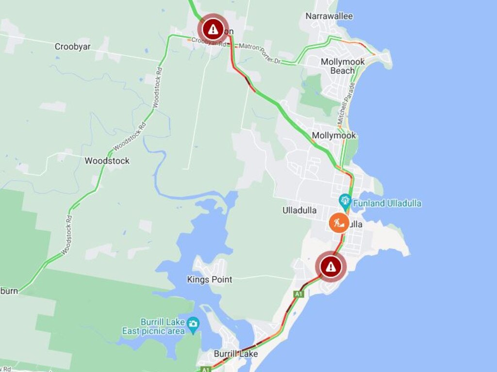 Holiday-makers leaving the NSW south coast will be hit with significant traffic delays. Picture: Live Traffic NSW