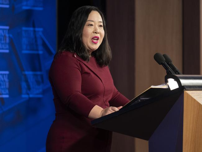 CANBERRA, AUSTRALIA, NewsWire Photos. NOVEMBER 6, 2023: Leader of the Opposition of the Australian Capital Territory Elizabeth Lee addresses the National Press Club in Canberra. Picture: NCA NewsWire / Martin Ollman