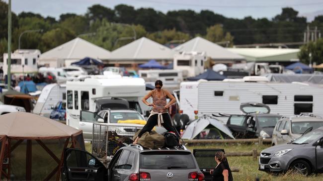 The protest group was told to pack up their camp at EPIC showgrounds on Monday. Picture: NCA NewsWire / Gary Ramage