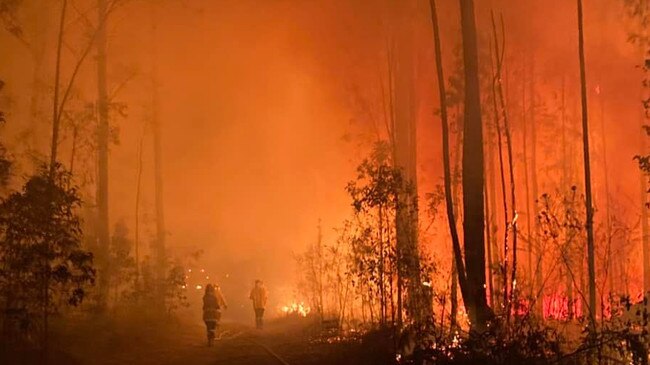 Bushfires have been tearing through areas of the NSW Far South Coast, two months out from summer. Picture: RFS NSW