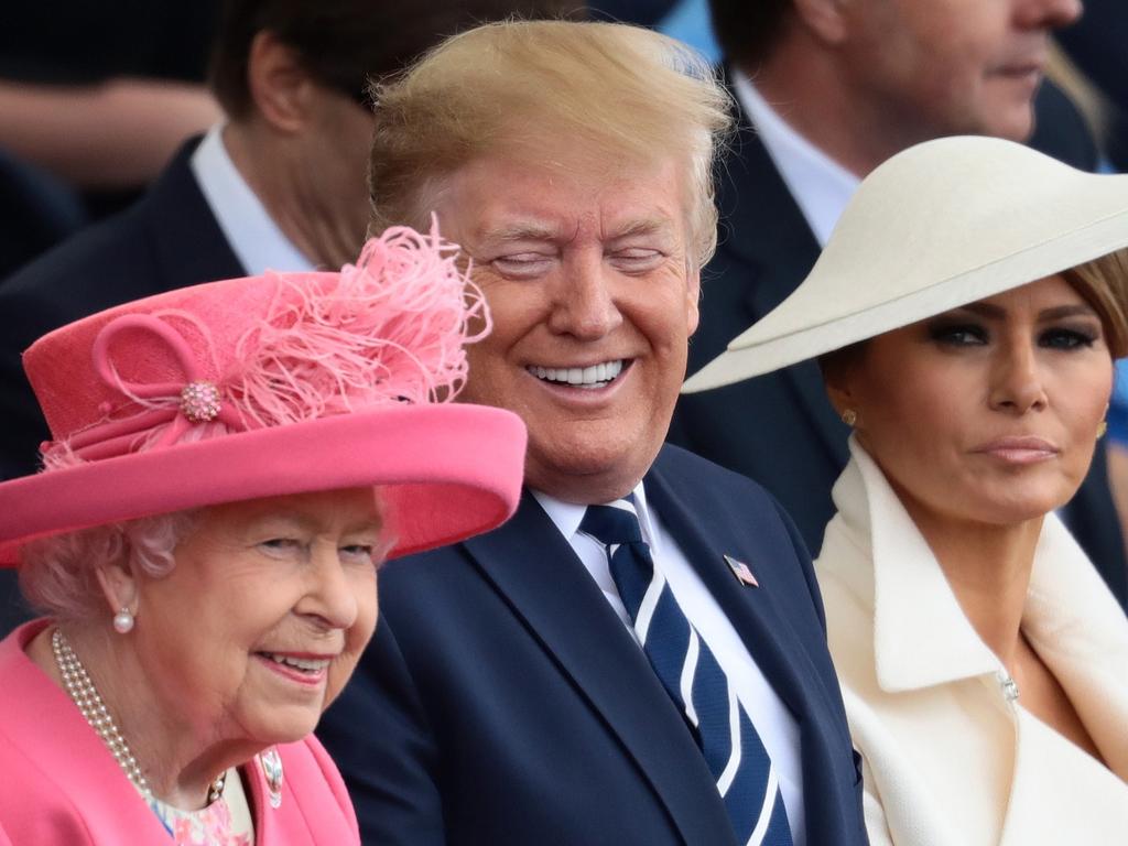 Trump shares a chuckle with the Queen. Picture: Dan Kitwood/Getty Images.