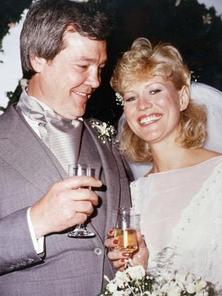 Kerri-Anne and John on their wedding day in 1984.