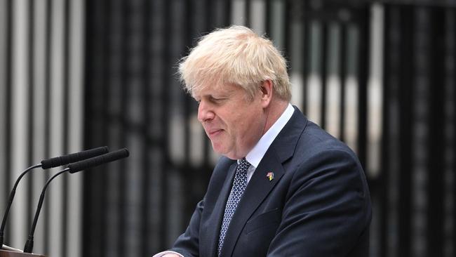 Boris Johnson during his address. Picture: Getty Images