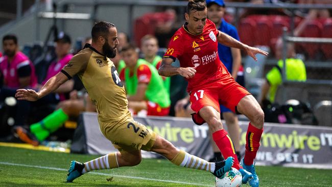 Western Sydney’s Tarek Elrich, pictured playing against Adelaide United this A-League season, reportedly wants to return to the Reds. Picture: Daniel Kalisz/Getty Images