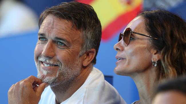 PERTH, AUSTRALIA - JANUARY 08: Former Arggentina professional footballer Gabriel Batistuta watches the Team Spain games during day six of the 2020 ATP Cup Group Stage at RAC Arena on January 08, 2020 in Perth, Australia. (Photo by Paul Kane/Getty Images)