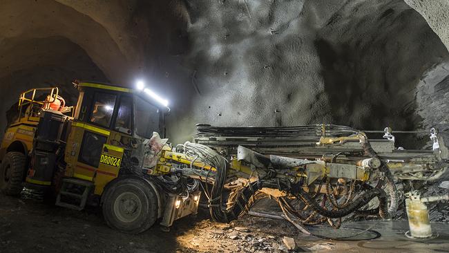 Miners at work in ERA's Ranger 3 Deeps Underground Mine.