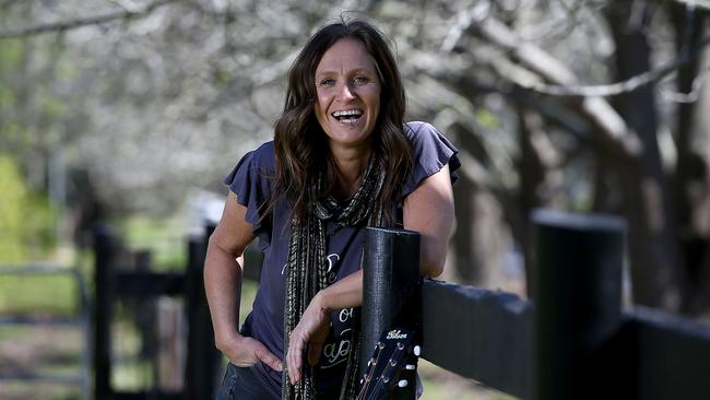 Country singer-songwriter Kasey Chambers near her home on the NSW Central Coast, after filming a song for Review's Isolation Room. Picture: Jane Dempster